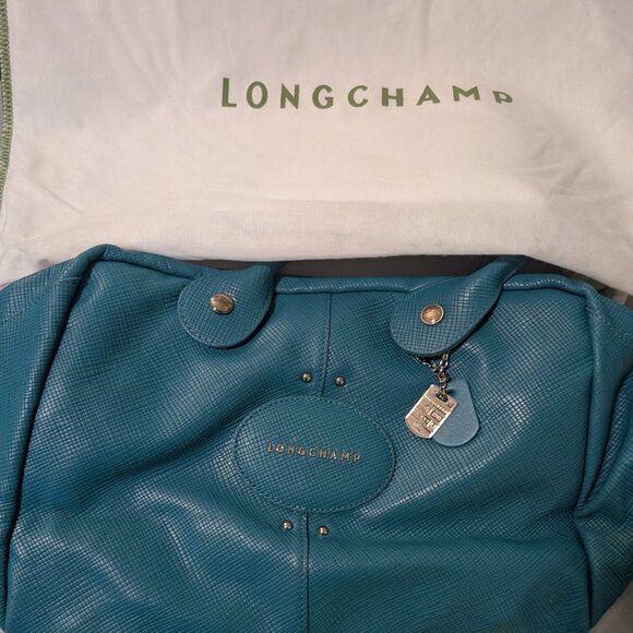 Longchamp Shoulder Bag M Tote Bag Blue with dust cover - Picture 1 of 5